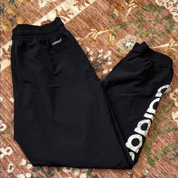 adidas Pants - adidas Black Track Pants with White Logo
